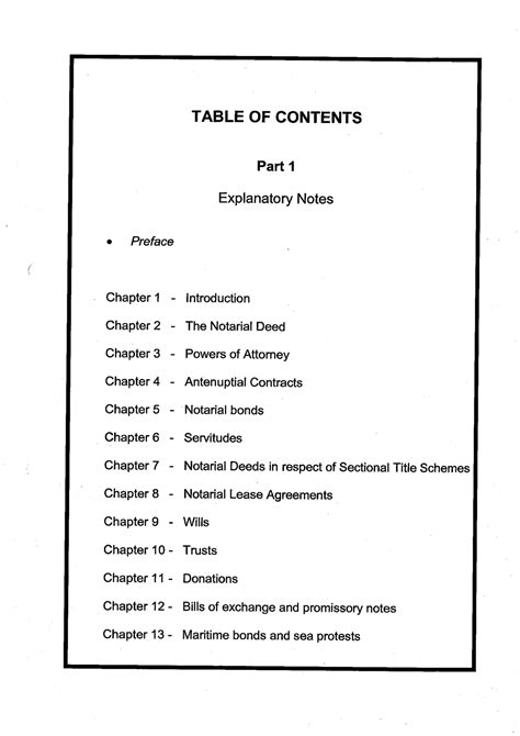 TABLE OF CONTENTS Page Preface 1 Explanatory Notes I..